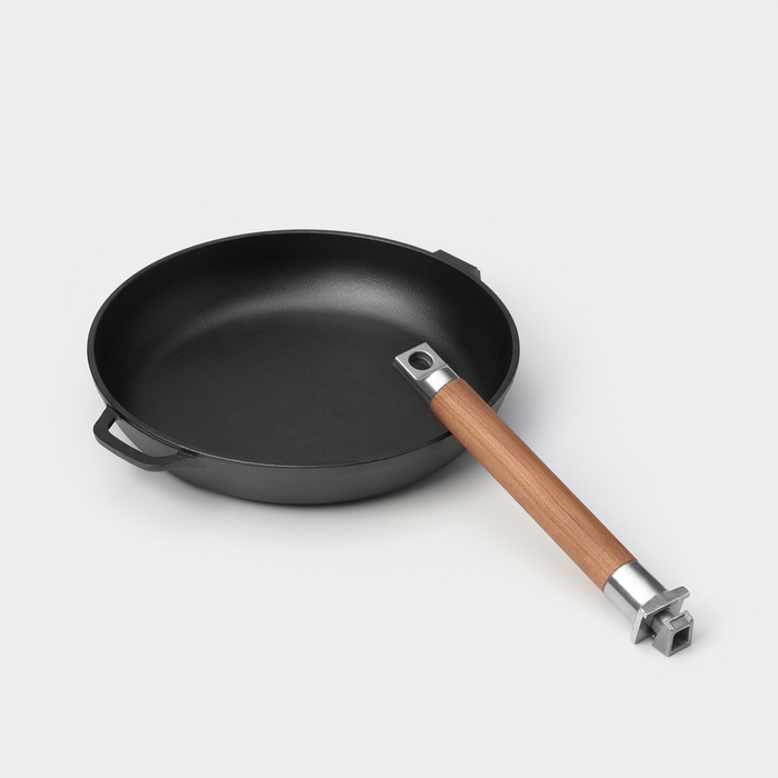 Сковорода чугунная Wild Kitchen, d=24 см, съёмная ручка, индукция Сковорода чугунная Wild Kitchen, d=24 см, съёмная ручка, индукция