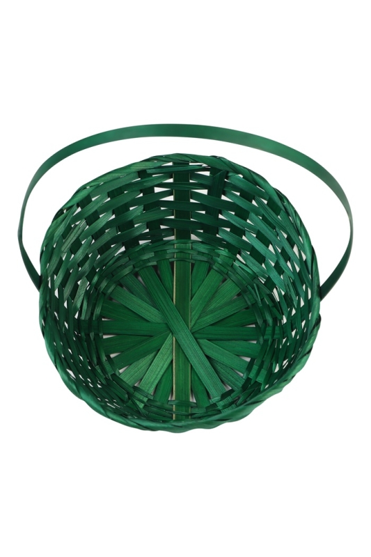 Корзина плетёная, 20×20×9 см, ручка h=25 см, бамбук, зелёная Корзина плетёная, 20×20×9 см, ручка h=25 см, бамбук, зелёная