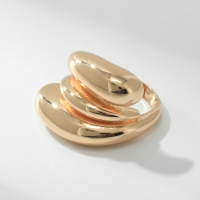 Кольцо металл &laquo;Тренд&raquo; тройная волна, цвет золото, размер 17