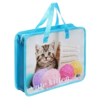 Папка с ручками пластиковая А4 Calligrata "Котёнок", 32,2х25,6х7 см,