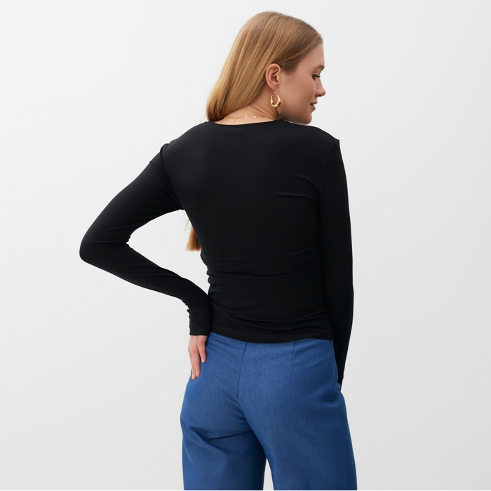 Лонгслив женский MINAKU: Casual Collection цвет чёрный, р-р 50