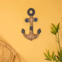 Декор интерьерный "Якорь" дерево 23х2х40 см, цв. сине-коричневый