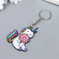 Брелок акрил "Единорожек с пончиком" 5,8х4,5 см