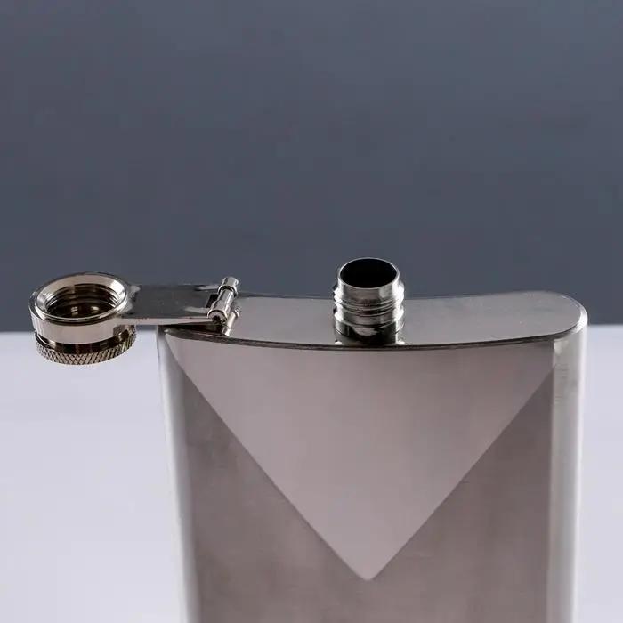 Фляжка под нанесение Drake, 240 мл, металл, хромированная