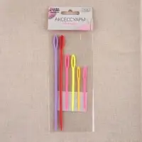 Набор игл для сшивания пряжи/шерсти, d=2.05/3.05 мм, 7/9/15 см, 6 шт., разноцветный