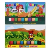 Мелки цветные &laquo;АЛГЕМ&raquo;, в наборе 10 штук, квадратные