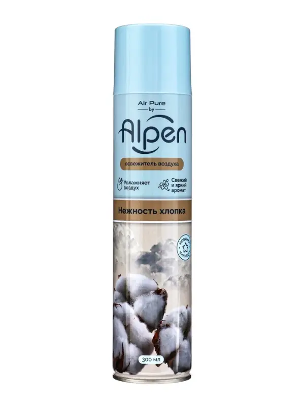 Освежитель воздуха в аэрозольной упаковке Air pure by Alpen нежность хлопка, 300 мл