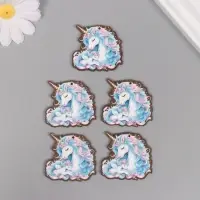 Декор для творчества дерево "Семья единорогов" 4х4,2х0,3 см