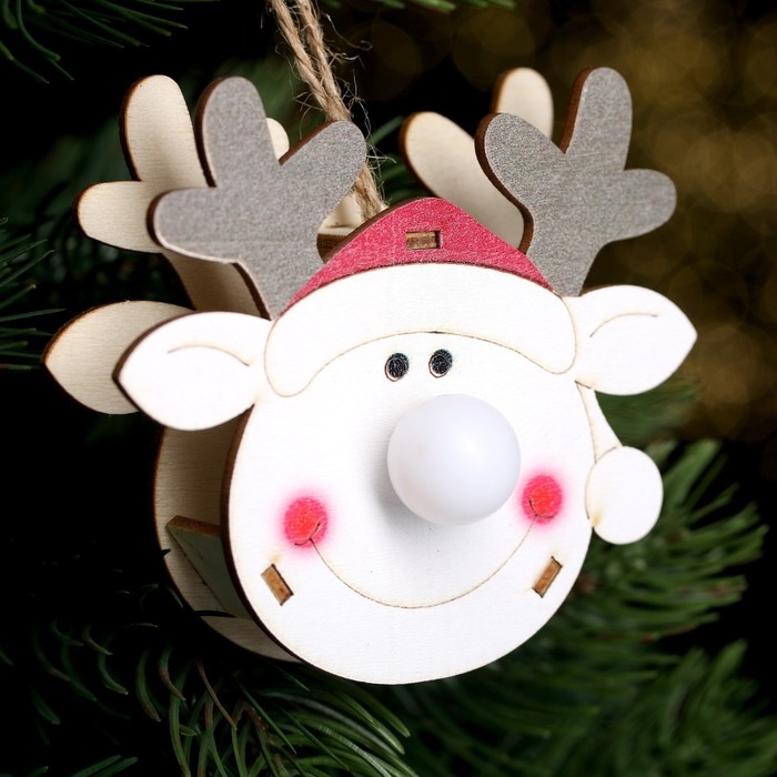 Световой декор с подвеской &laquo;Новый год&raquo; 9 см, МИКС