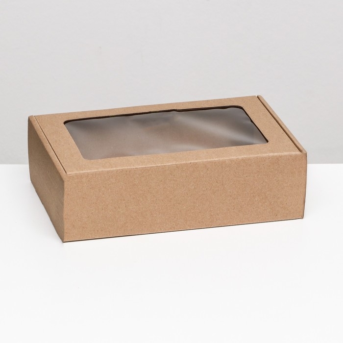 Коробка самосборная, бурая с окном, 26 х 17 х 8 см