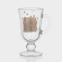 Кружка стеклянная для глинтвейна &laquo;Пряничный домик&raquo;, 200 мл