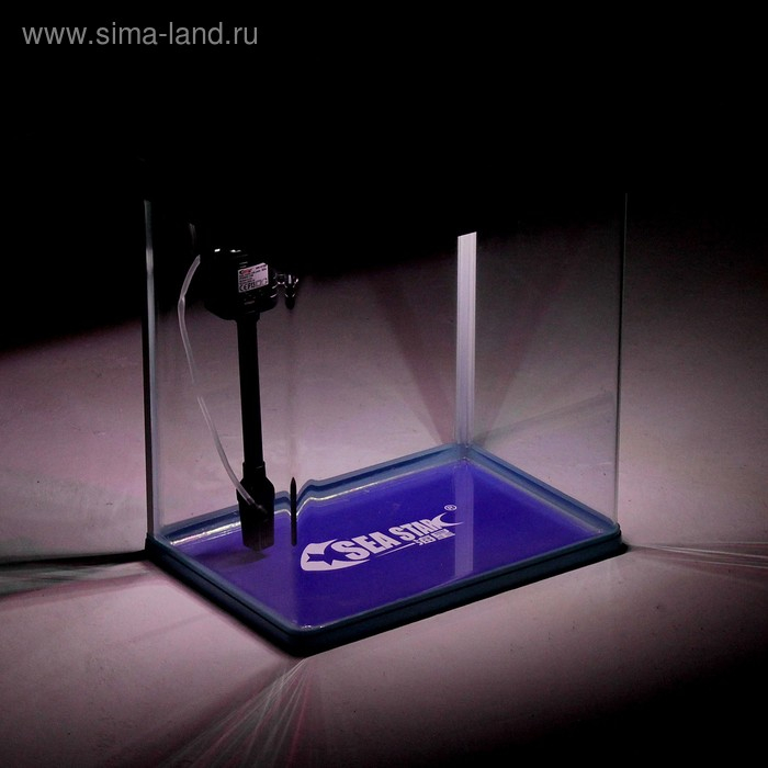 Аквариум SeaStar HX-390F в комплекте: LED-лампа 3х цветная, 7 режимов, фильтр, 30 л, голубой