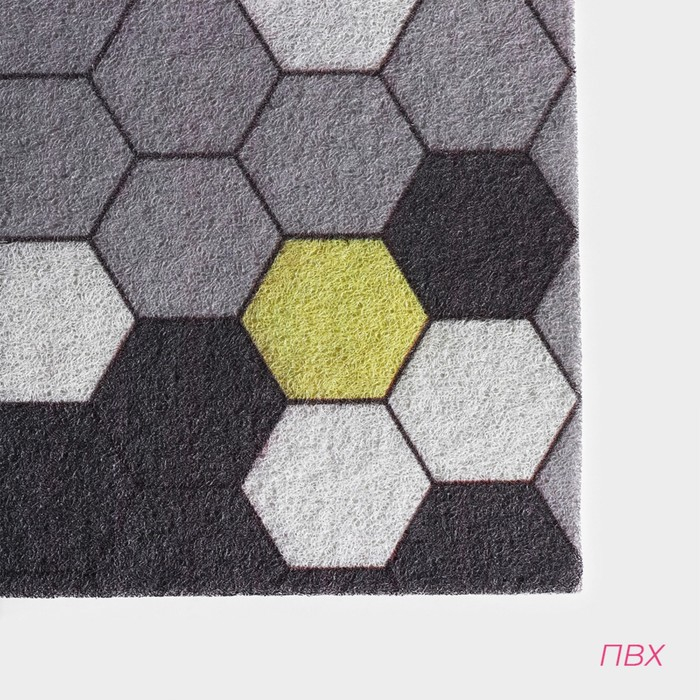 Коврик придверный грязезащитный Доляна &laquo;Гамма&raquo;, вырезной, 60&times;90 см, цвет серый