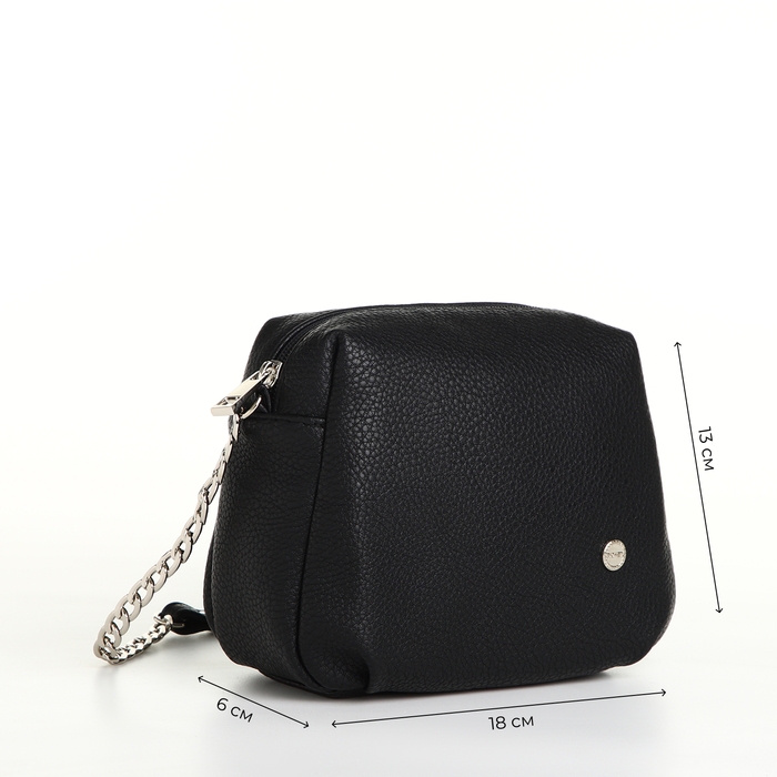 Сумка женская на молнии, цвет чёрный