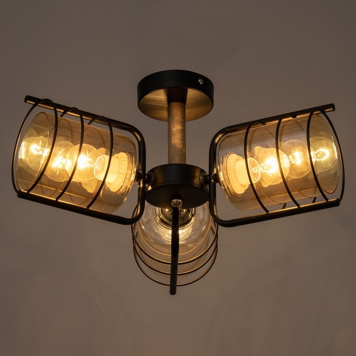 Люстра Люстра "Моана" 3хЕ27 40Вт черный 43х43х21см BayerLux