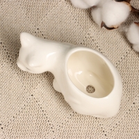 Горшок "Кошка Милка" белый, 11х5х5см