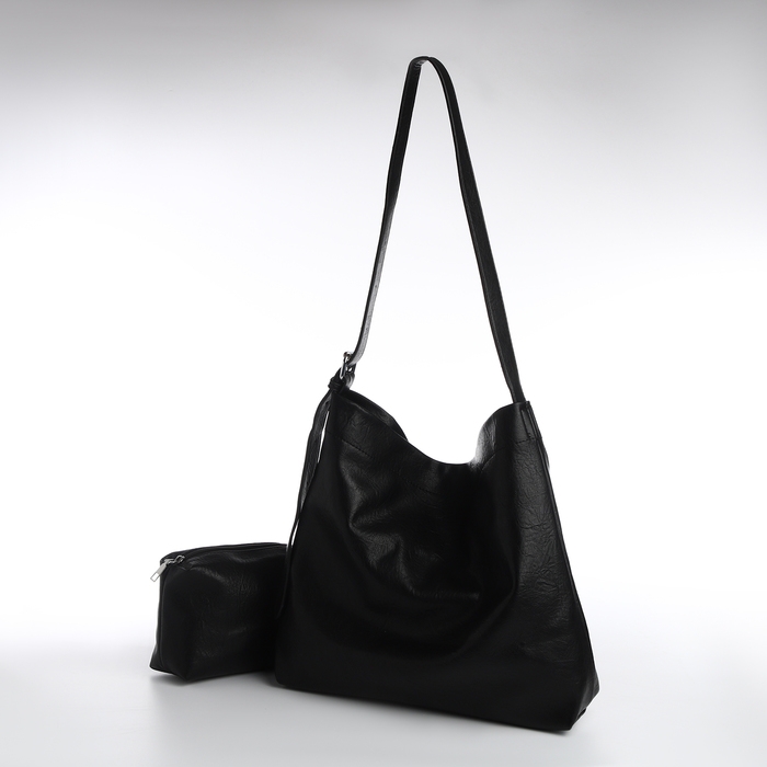 Сумка-мешок женская, на магните, косметичка, цвет чёрный Сумка-мешок женская, на магните, косметичка, цвет чёрный