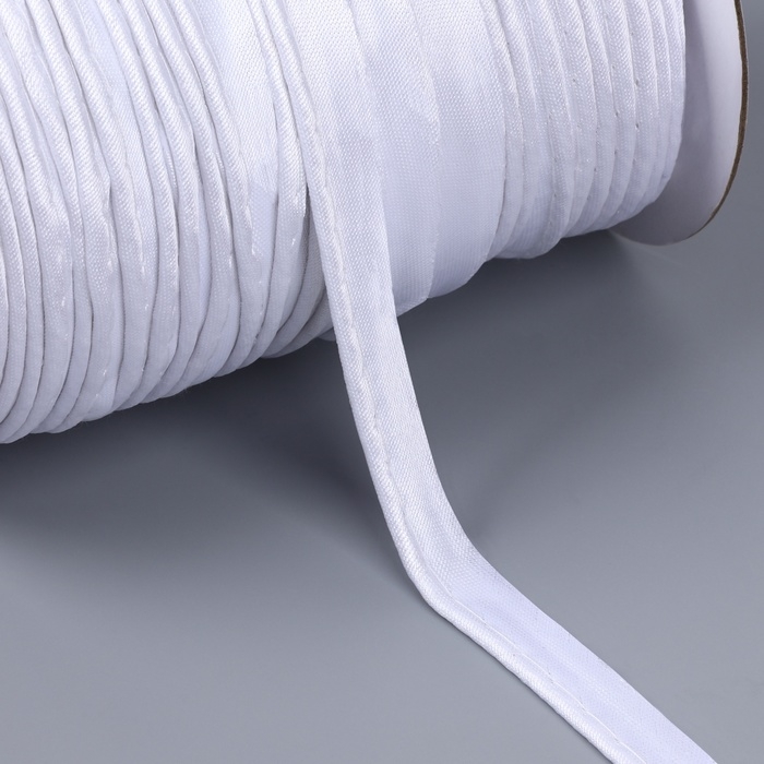 Кант атласный, 12 мм, 65 &plusmn; 1 м, цвет белый