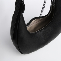 Сумка женская хобо на молнии TEXTURA, средний размер, цвет чёрный