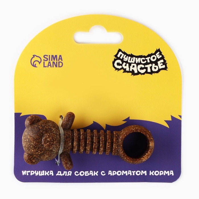 Игрушка для собак жевательная со ароматом корма &laquo;Медвежонок&raquo;, 9 х 4.5 см