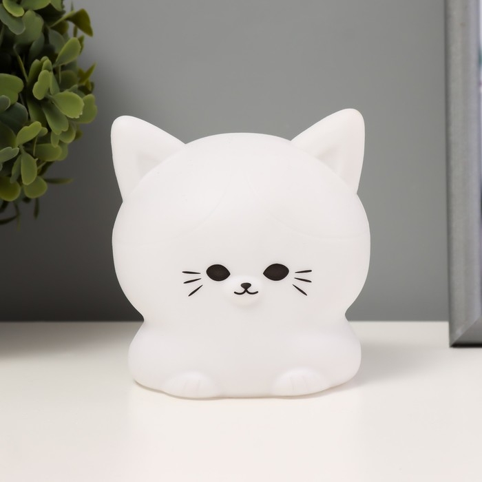 Ночник Ночник "Котенок" LED белый 9,5х10х10 см