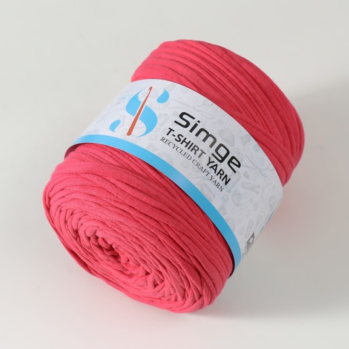 Трикотажная пряжа вторичная 90% хлопок,10% п/э, 100м/450&plusmn;50 гр (коралл) МИКС