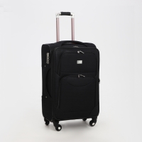 Чемодан средний 52 л (M), отдел на молнии, кодовый замок, с расширением, цвет чёрный