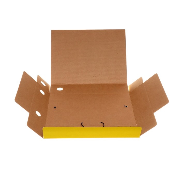 Папка архивная на резинках Calligrata, микрогофрокартон, 75 мм, до 700 л, жёлтый