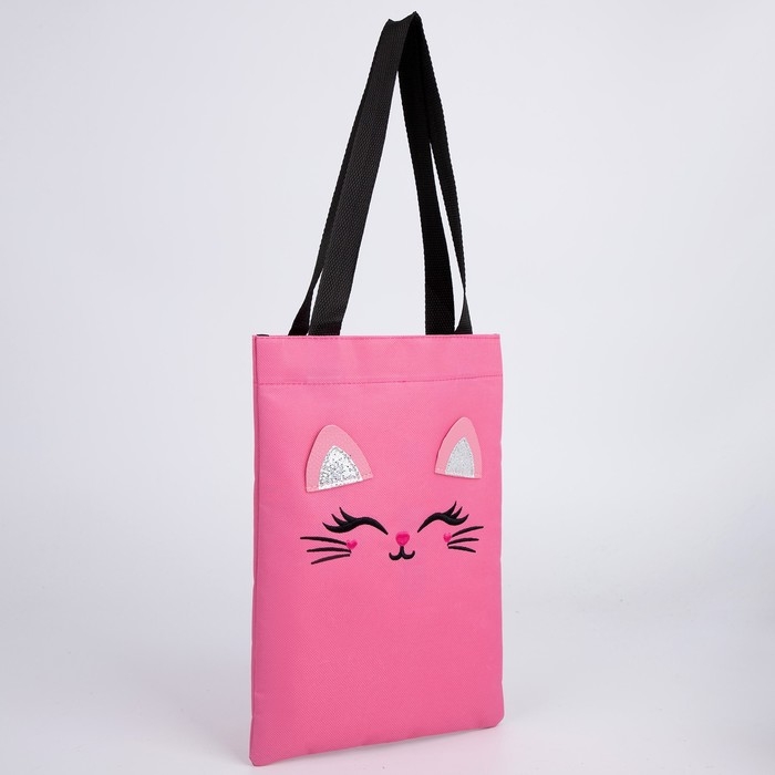 Шопер детский для девочки с допиками &laquo;Котейка&raquo;, 32х23см