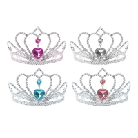 Корона &laquo;Сердечко&raquo;, с камнями, цвета МИКС