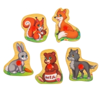 Рамка - вкладыш &laquo;Учим лесных животных&raquo;, 5 элементов