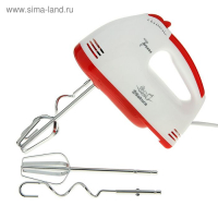 Миксер Sakura SA-6313R, ручной, 150 Вт, 7 скоростей, бело-красный Миксер Sakura SA-6313R, ручной, 150 Вт, 7 скоростей, бело-красный