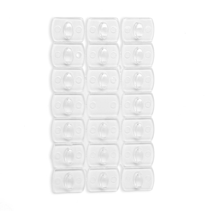 Держатель самоклеящийся для проводов и гирлянд ТУНДРА krep, 14х18 мм, многоразовые, 20 шт