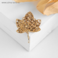 Брошь "Листик", цвет светло-коричневый в золоте Брошь "Листик", цвет светло-коричневый в золоте