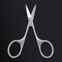 Ножницы маникюрные «Premium», загнутые, узкие, 9,5 см, на блистере, цвет серебристый Ножницы маникюрные «Premium», загнутые, узкие, 9,5 см, на блистере, цвет серебристый