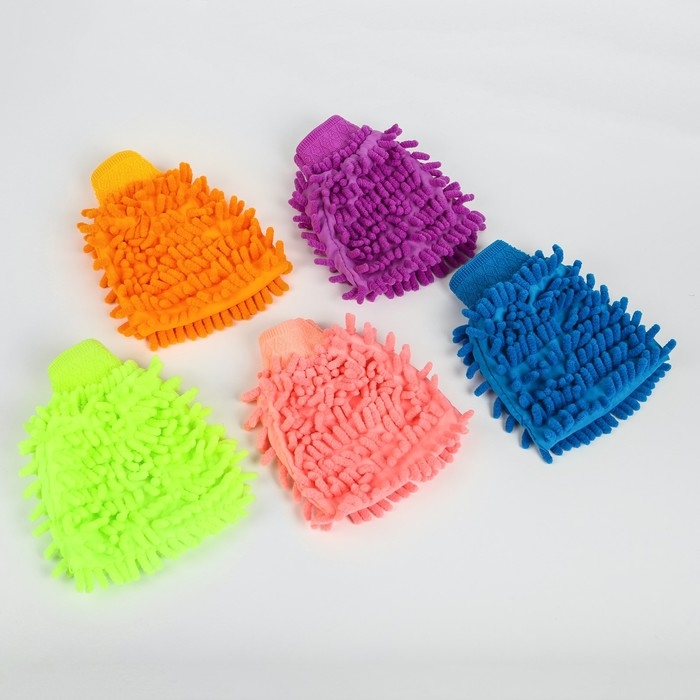 Варежка для уборки авто TORSO, двухсторонняя, 17&times;13.5 см, микс