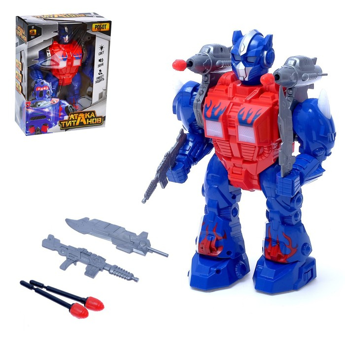 Робот «Оптимус», ходит, стреляет, световые и звуковые эффекты, работает от батареек Робот «Оптимус», ходит, стреляет, световые и звуковые эффекты, работает от батареек