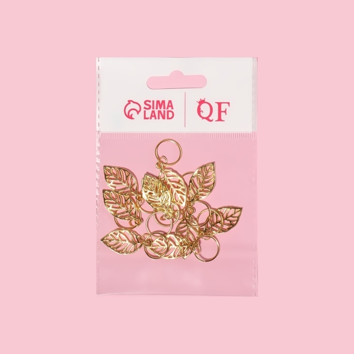 Пирсинг для волос &laquo;Листочки&raquo;, 3,9 &times; 1,4 см, 10 шт, цвет золотистый