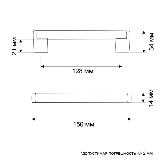 Ручка-скоба CAPPIO RSC013, м/о 128 мм, d=14 мм, цвет черный