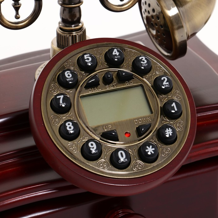 Ретро-телефон с выдвижным ящиком, темное дерево, 16х23х25 см Ретро-телефон с выдвижным ящиком, темное дерево, 16х23х25 см