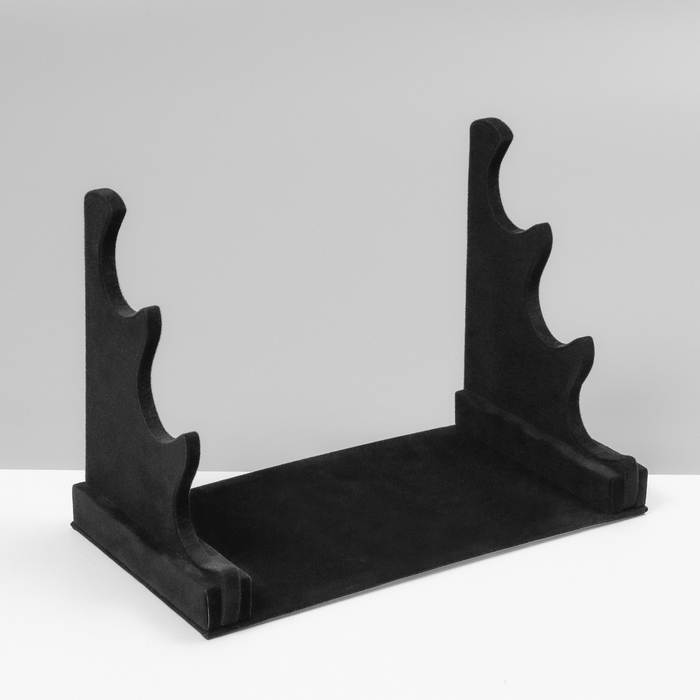 Подставка для часов, браслетов, флок, 3 ролика, 31×17,2×23 см, d=5 см, цвет чёрный Подставка для часов, браслетов, флок, 3 ролика, 31×17,2×23 см, d=5 см, цвет чёрный