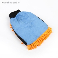 Варежка для мытья авто, 25&times;19 см, двухсторонняя, микс