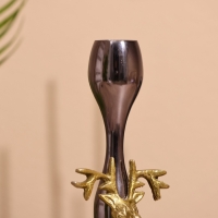 Подсвечник "Олень" 25 см, металл, мрамор