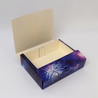 Новый год. Коробка подарочная новогодняя складная, упаковка, &laquo;Новогодний салют&raquo;, 31 &times; 24,5 &times; 8 см.