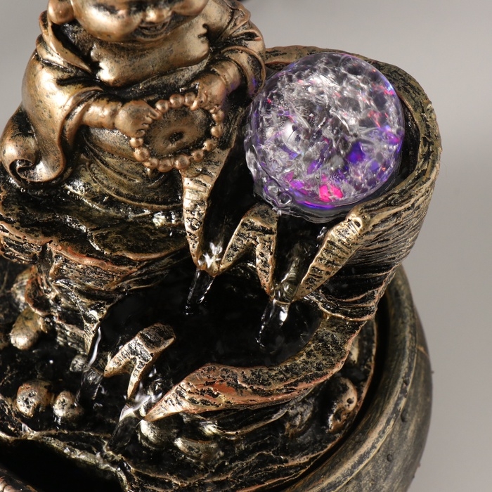 Фонтан настольный от сети, подсветка "Хотей. Благополучие" 16х16х22 см