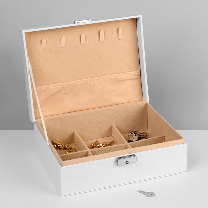 Подставка для украшений &laquo;Шкатулка&raquo; съёмная подставка, 17&times;23&times;8,5 см, цвет белый