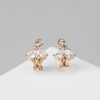 Клипсы &laquo;Балерина&raquo;, цвет белый в розовом золоте