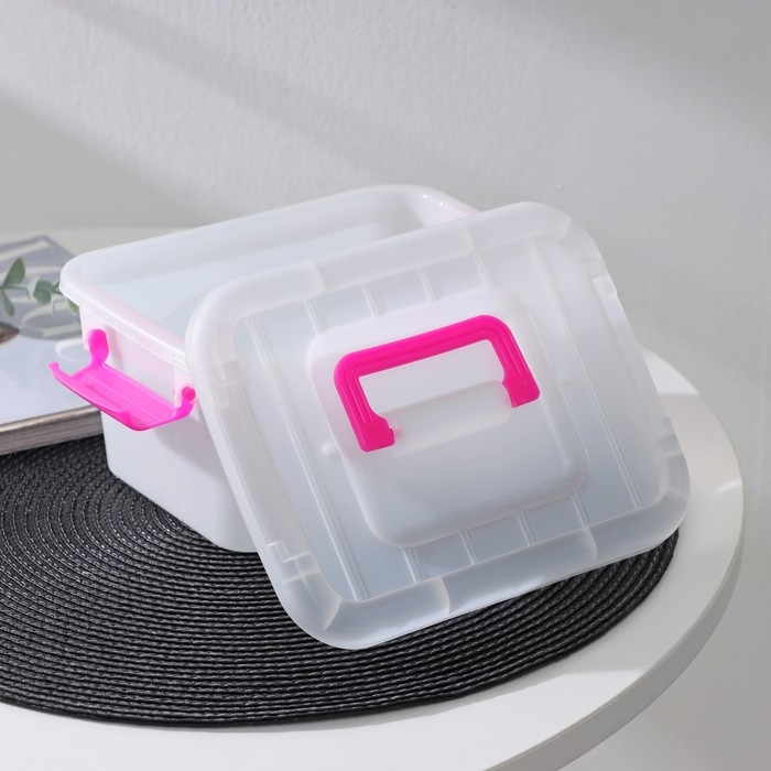 Контейнер для хранения &laquo;Дипломат&raquo;, 20,5&times;15&times;9,5 см, крышка с ручкой на защёлке, цвет МИКС