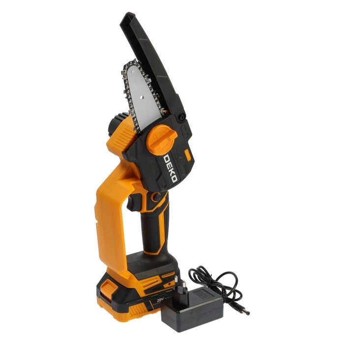 Пила цепная аккумуляторная DEKO DKCHS 20-4 063-4480, 20 В, 2 Ач, Li-ion АКБх1 шт, ЗУ Пила цепная аккумуляторная DEKO DKCHS 20-4 063-4480, 20 В, 2 Ач, Li-ion АКБх1 шт, ЗУ