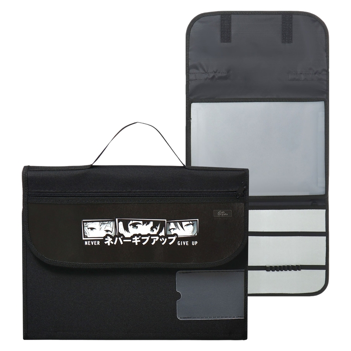 Папка для труда А4, с ручками, раскладная на липучке, текстильная, Calligrata Папка для труда А4, с ручками, раскладная на липучке, текстильная, Calligrata "Аниме"